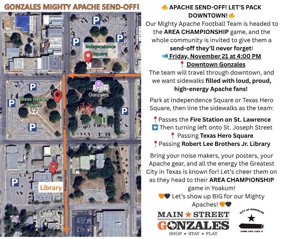 BoosterApache's tweet image. Come out and see our Apaches off to the BIG game!