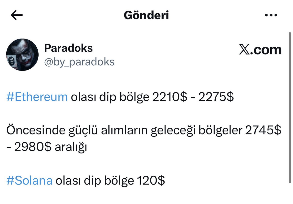 BTC 92,000$ , ETH 2950$ , SOL 120$ 

Hedeflediğim bölgelerin 18 Kasım’da aynı anlarda gelmesi tabii ki de tesadüf değil.

Aksi ispat edilmedikçe , bu bölgelerde lokal dipler olarak kalır.Her iki projede ve diğerinde alt bölgelerde beklediğim farklı alanlar daha var