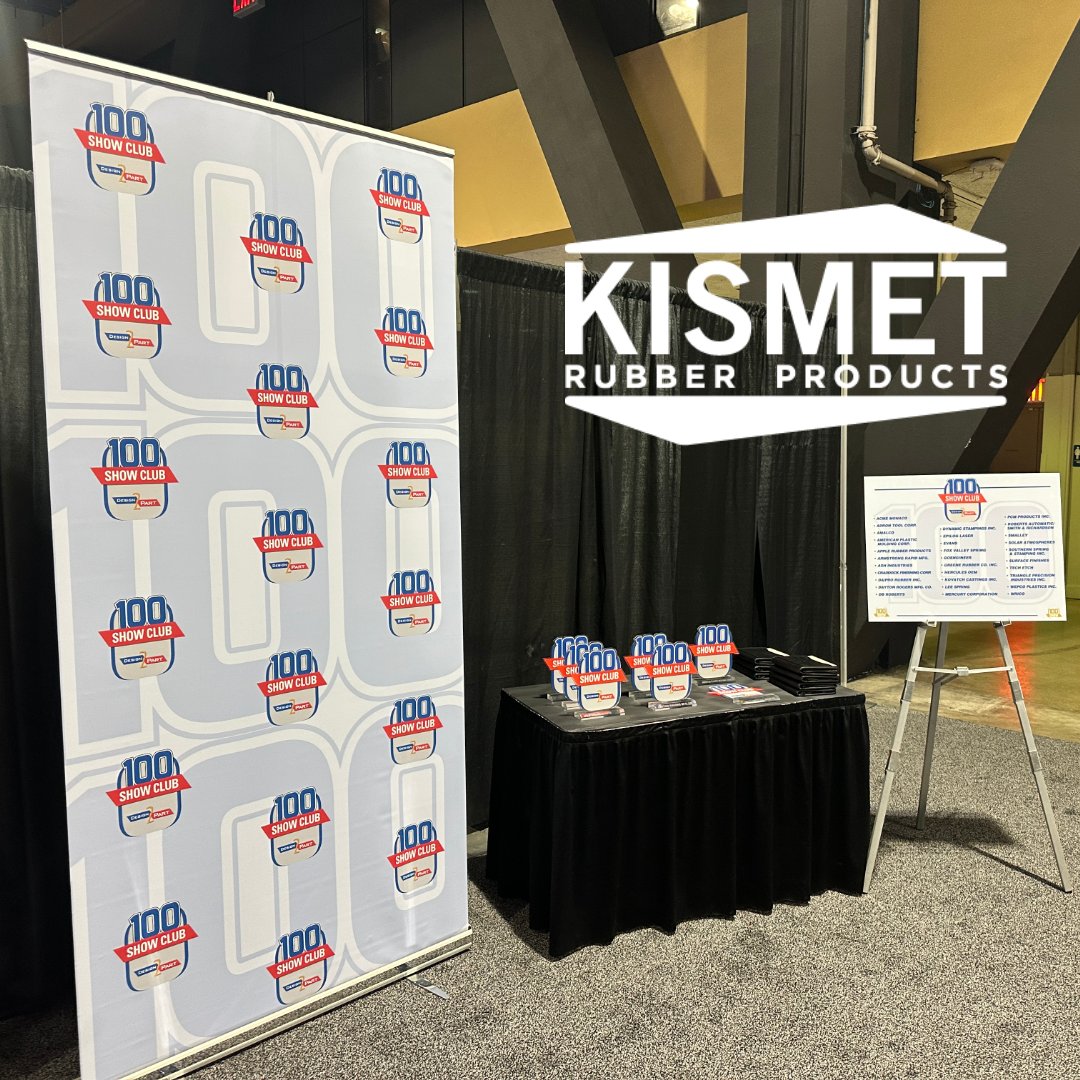 Design2Part's tweet image. The 2nd reveal is here… our next 100 Club inductee of the day is Kismet Rubber Products! 🎉

Come celebrate Kismet Rubber Products with us at our Oaks, PA Show TOMORROW!

📅 Nov 19 &amp;amp; 20
📍 Greater Philadelphia Expo Center
🎟️ Free Admission - d2p.com/PA25
