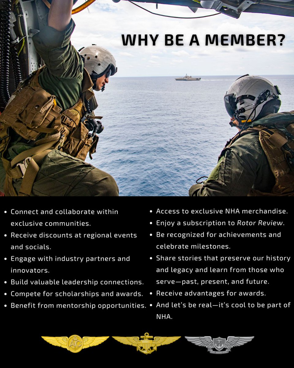 NavalHelicopter's tweet photo. We are the NHA, and we are YOUR professional organization.
.
As we continue to grow, we only exist because of our members. Sign up for a membership today! https://t.co/Khf9Dq0yod