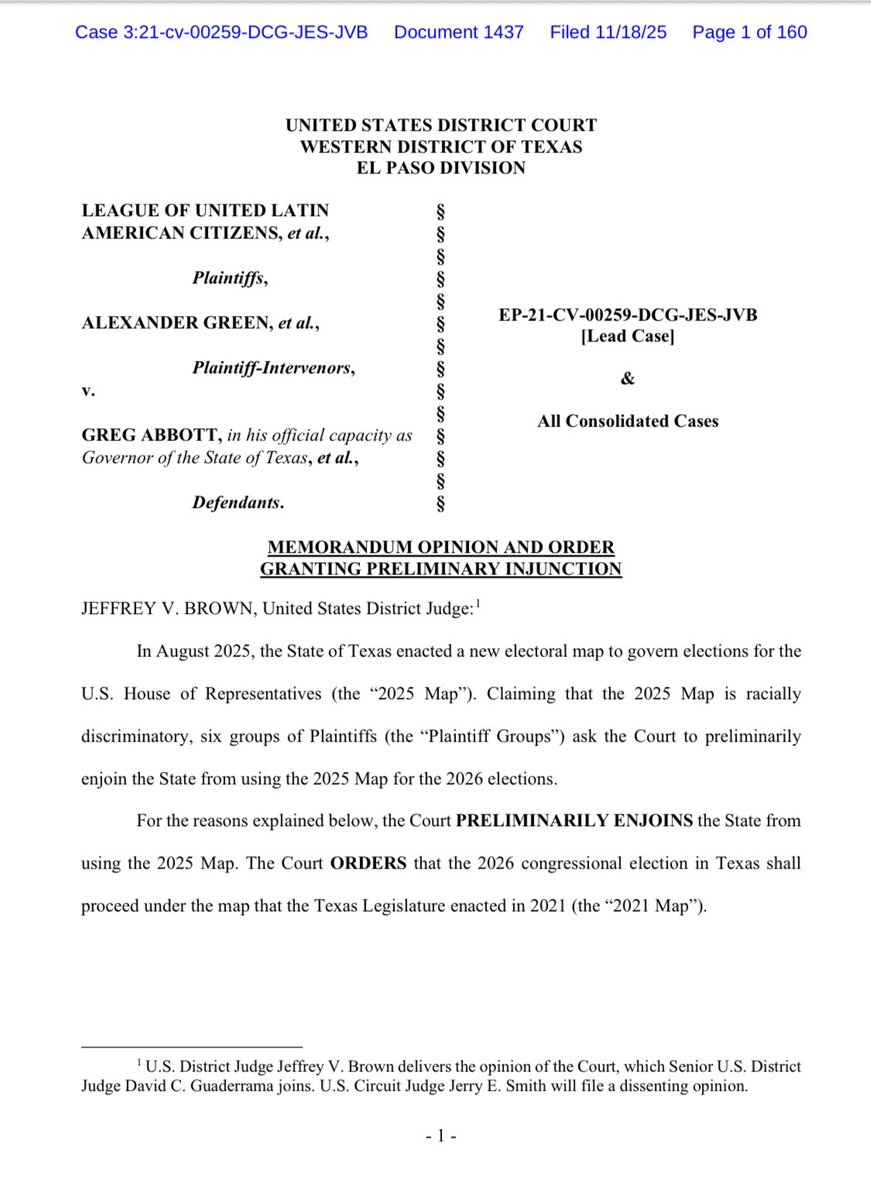 Dear Republican U.S. Senators:

Here’s an idea:

This time, don’t pick U.S. district judges—like Jeff Brown—who will give away the House.

Literally.

We need bold and fearless judges.

Not weak and stupid.

cc: <a href="/SenTedCruz/">Senator Ted Cruz</a>

storage.courtlistener.com/recap/gov.usco…