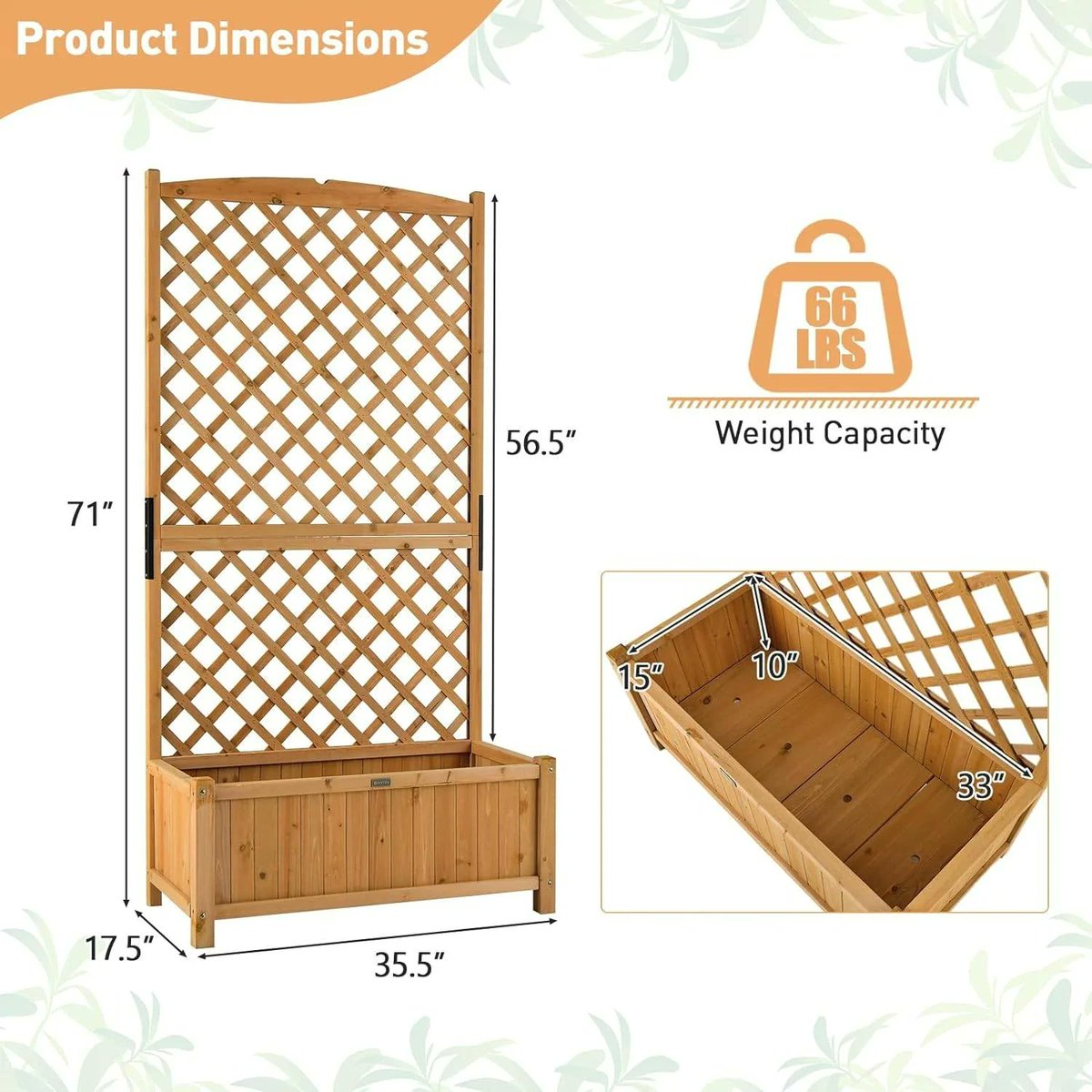 Avarietyofgifts's tweet image. Outdoor Fir Wood Raised Garden Bed Planter Box with 71-inch High Trellis giftsforyounme.com/products/outdo… #gardenbed #planterbox #trellis #raisedgarden