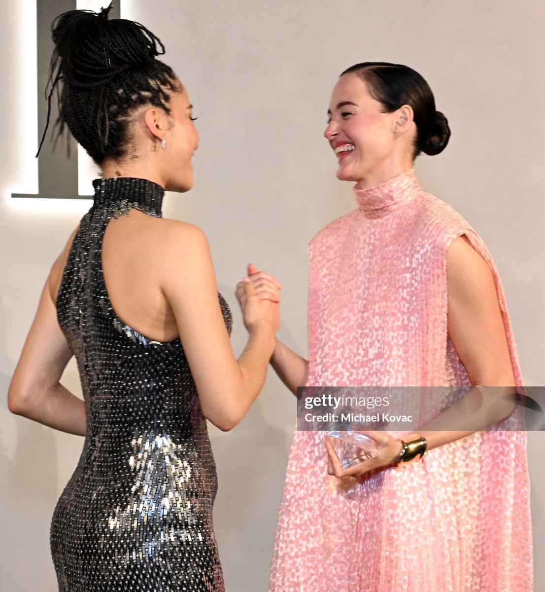 chasesinfiniti's tweet image. chase infiniti and renate reinsve 🤍 presumed innocent reunion!