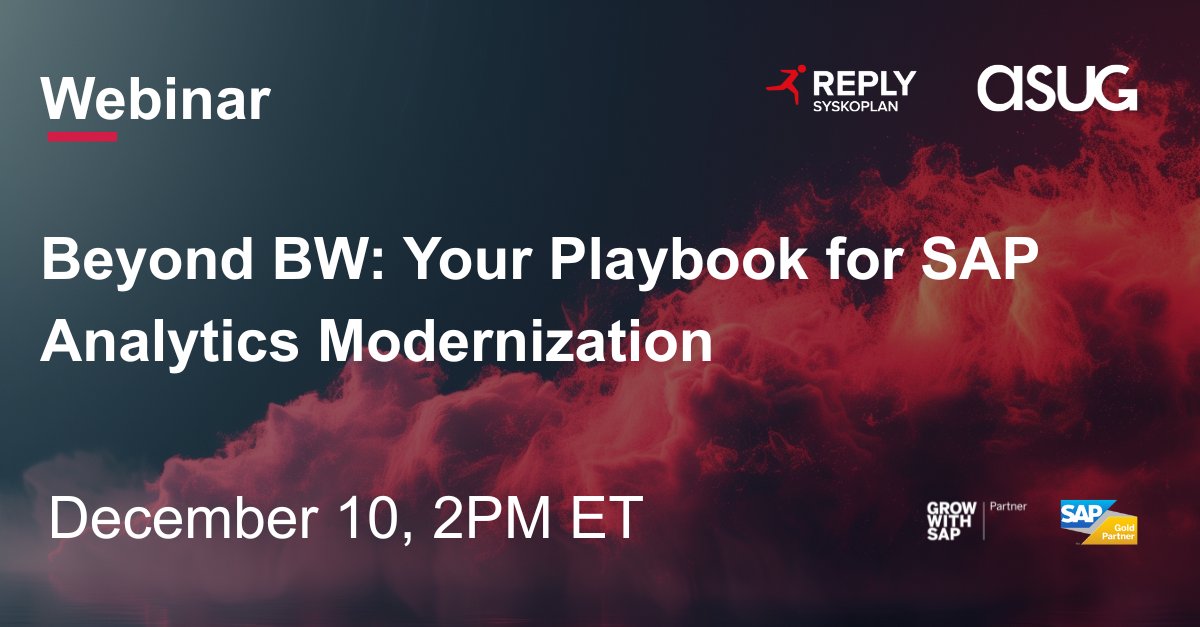 Running on-prem BW older than 7.5? With SAP maintenance ending in 2027, now’s the time to plan your modernization.

Learn how to move confidently toward SAP Business Data Cloud. Register: event.on24.com/wcc/r/5145219/…

<a href="/ASUG365/">ASUG</a> 
#SAP #SAPBW #BusinessDataCloud #Analytics #Cloud #Data