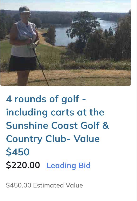 Do you play golf and want to visit the Sunshine Coast (BC) to play? Our Rotary Club has rounds in Sechelt and Roberts Creek up for bid in our Auction. We also have some lower mainland and Coast hotel deals. Only a few days left to bid.