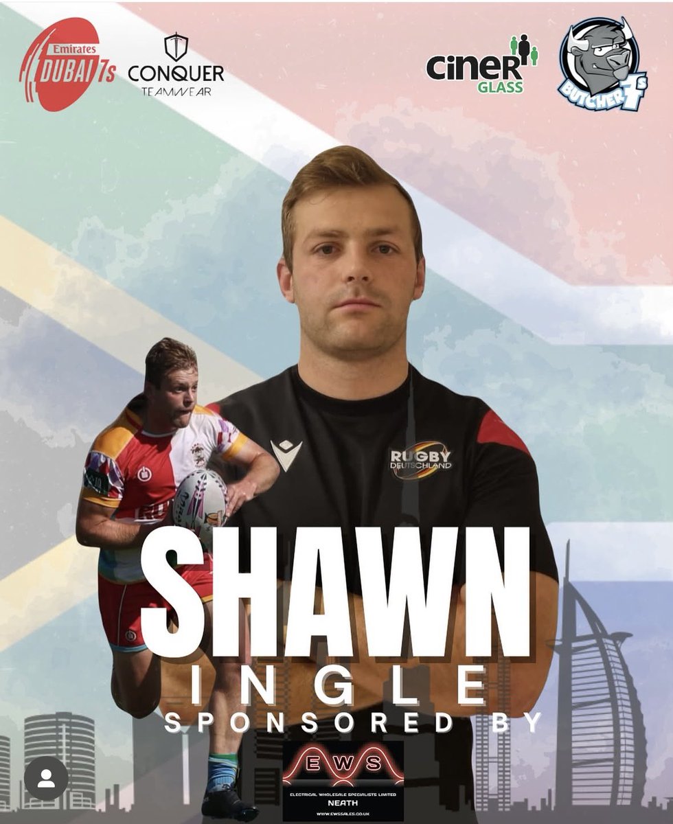 Another <a href="/Dubai7s/">Emirates Dubai 7s</a> squad player announcement 📣 

Another first timer with the Butchers, Shawn Ingle can’t wait to be playing sevens in the sun, he has wheels &amp; power like his day job <a href="/McLarenF1/">McLaren Mastercard Formula 1 Team 🧡</a> 🏃🏻‍♂️💨🏎️

Sponsor: EWS Ltd 

Clubs <a href="/maidsrfc/">Maidenhead RFC</a>
Int <a href="/RugbyDeu/">Rugby Deutschland</a>