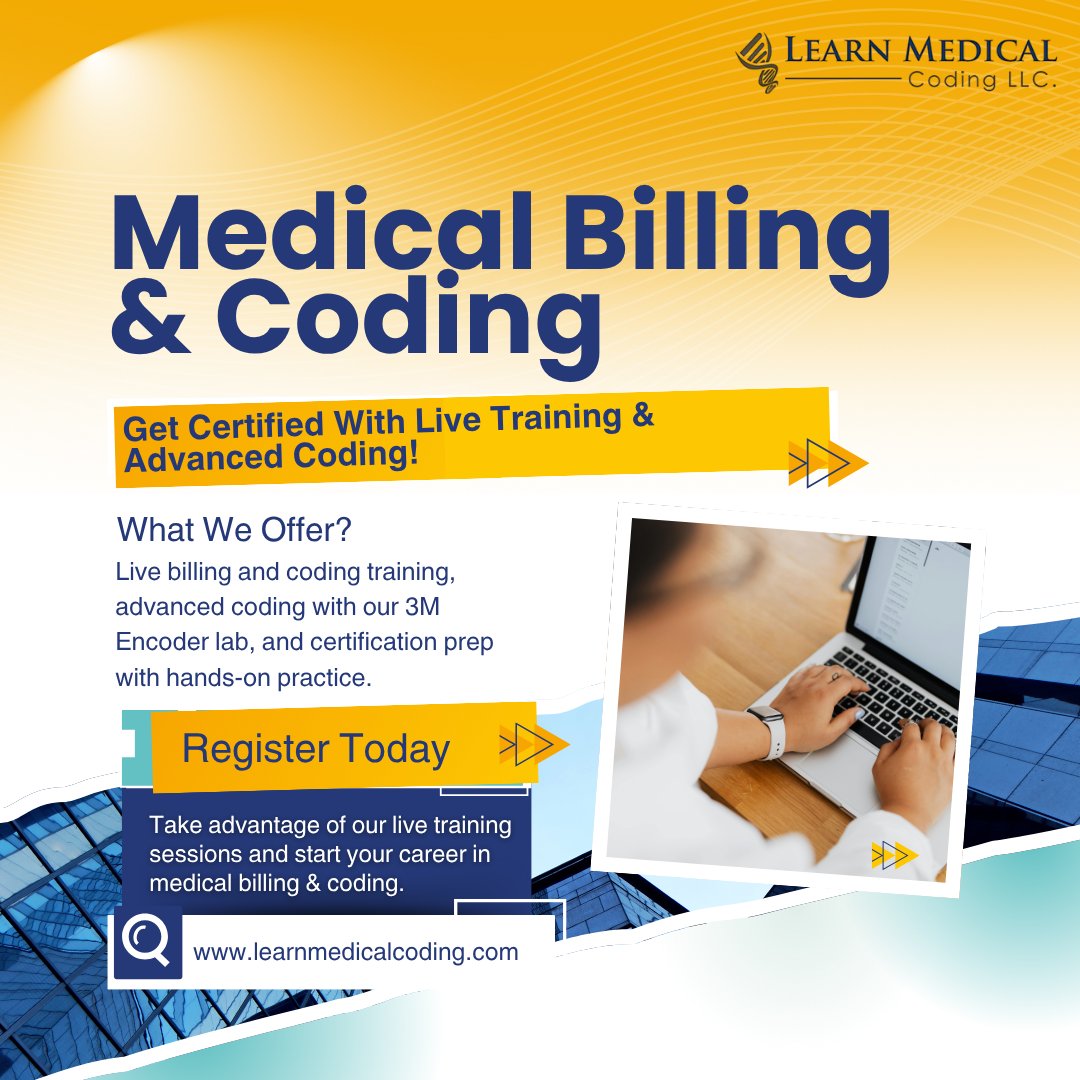 Learnmedcoding's tweet image. Get certified with live training and advanced coding. Enroll now: learnmedicalcoding.com