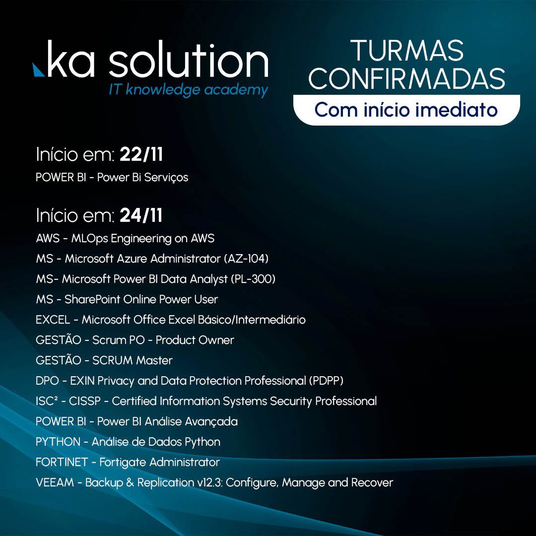 KaSolution's tweet image. ✨ Cada nova turma confirmada é uma oportunidade para transformar trajetórias.

👉 Invista em você e no futuro da sua carreira. O próximo capítulo começa aqui.
✅ Whatsapp: 11 5091-1616
➡️ Link Whats: kasolution.com.br/social/whatsap…

#SAP #Microsoft #InteligenciaArtificial #kasolution