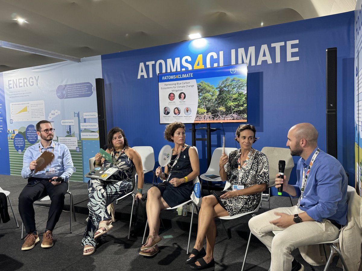 iaeaorg's tweet image. Coastal ecosystems such as mangroves, seagrasses, and saltmarshes, capture and store large amounts of carbon from the air, known as ‘blue carbon’.

At the #Atoms4Climate Pavilion at #COP30, together with experts from @gov_mcti, @furg, @wwf Coastal Communities Initiative and