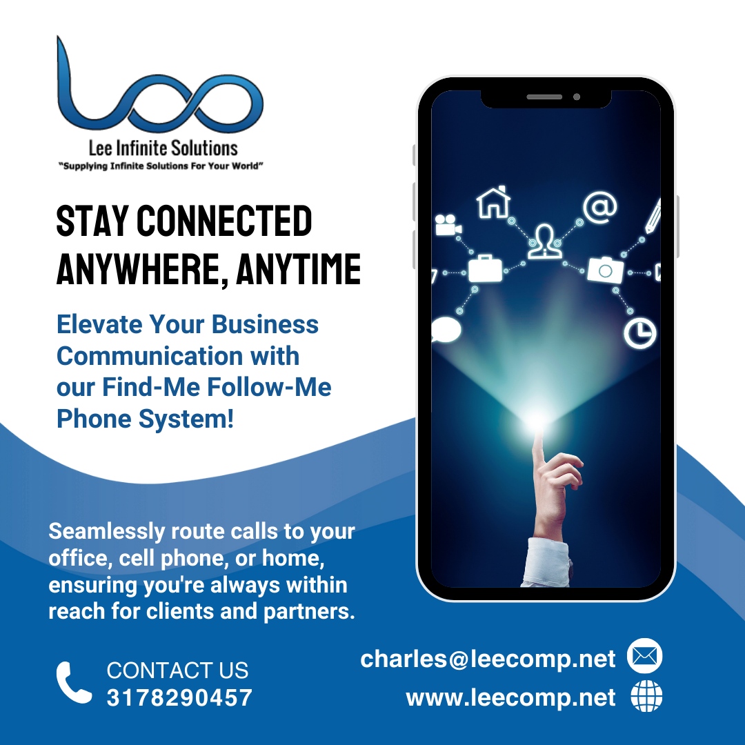 leecomp's tweet image. Stay connected anywhere with our Find-Me Follow-Me phone system! 📞 Route calls to your office,mobile,or home so clients always reach you. Boost accessibility &amp;amp; elevate success. 
leecomp.net
317-829-0457 

#BusinessCommunication #cabling #structuredcabling #fibertech