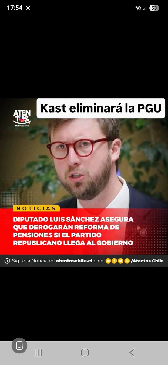 Diputado republicano Luis Sánchez: Derogaremos la PGU si llegamos al gobierno..!!