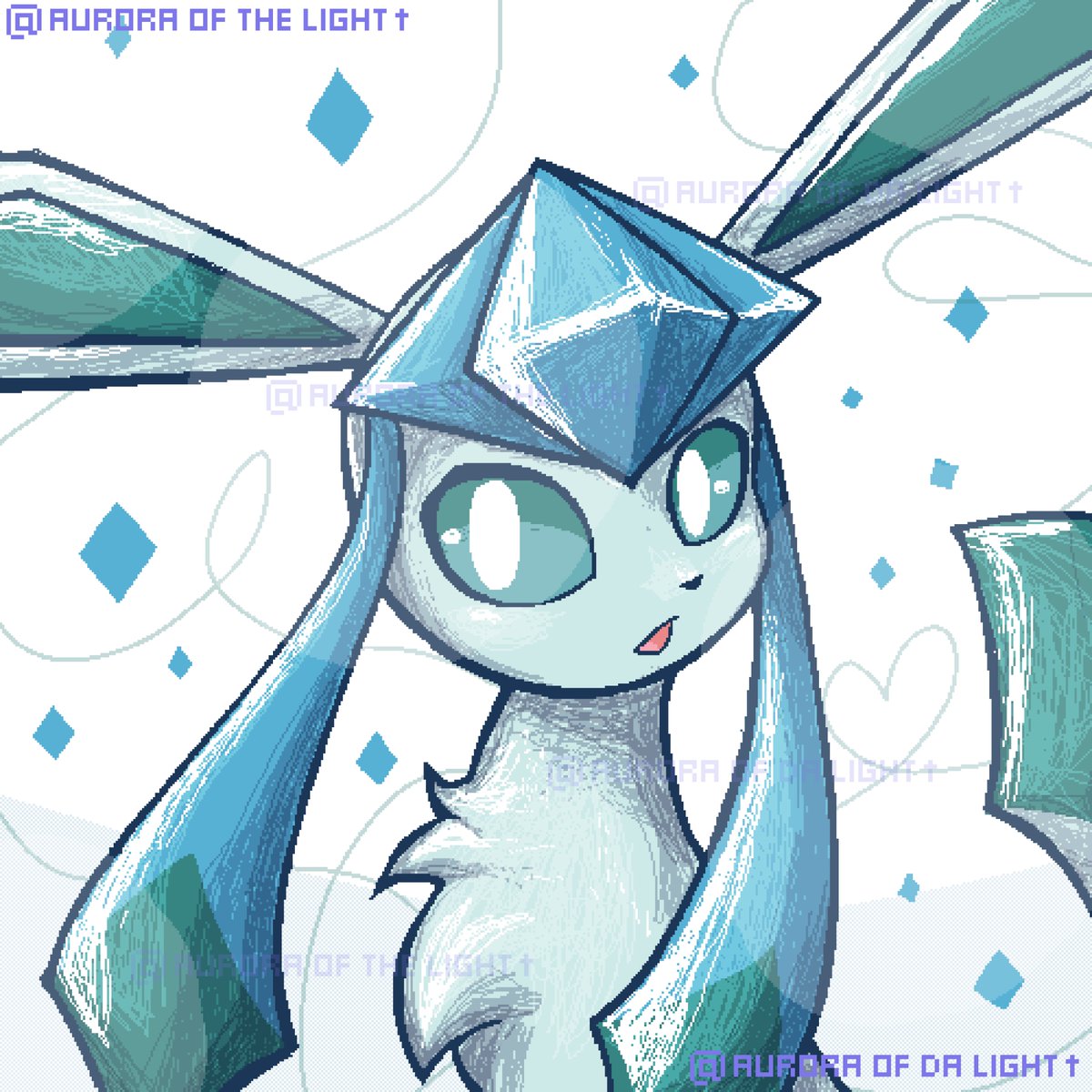 AuroraOFDaLight's tweet image. #Glaceon #Eeveelution #pixelart