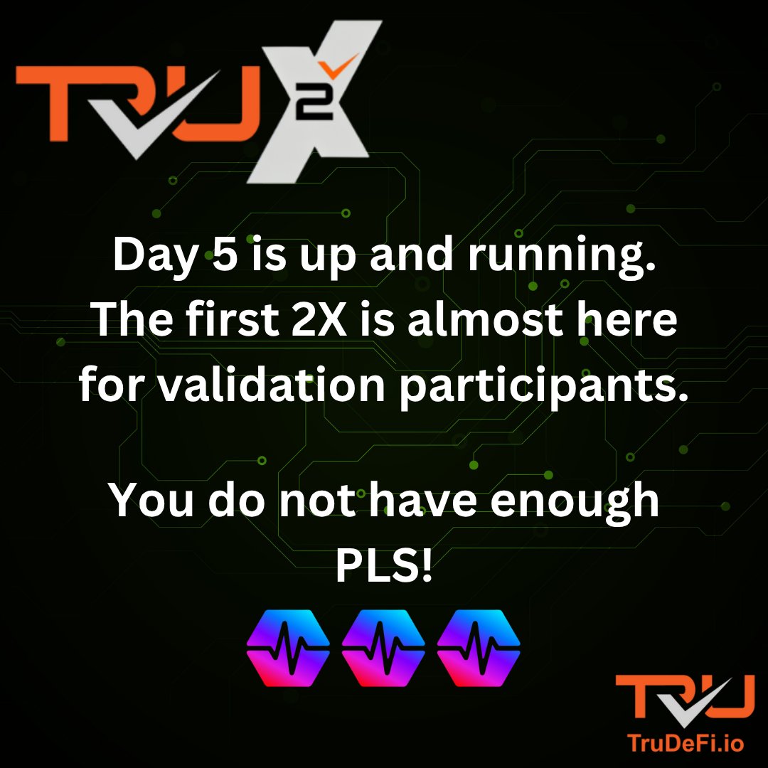 neil4crypto's tweet photo. In spite of today's widespread Cloudflare issues, Tru2X is still going strong.  Day 5 is ongoing in our validation phase.   Day 1 depositors are at a 1.78X already!  Join our TG to learn more https://t.co/Wg9GsLZgAq  - Save, earn, and grow with @TruDeFi_io