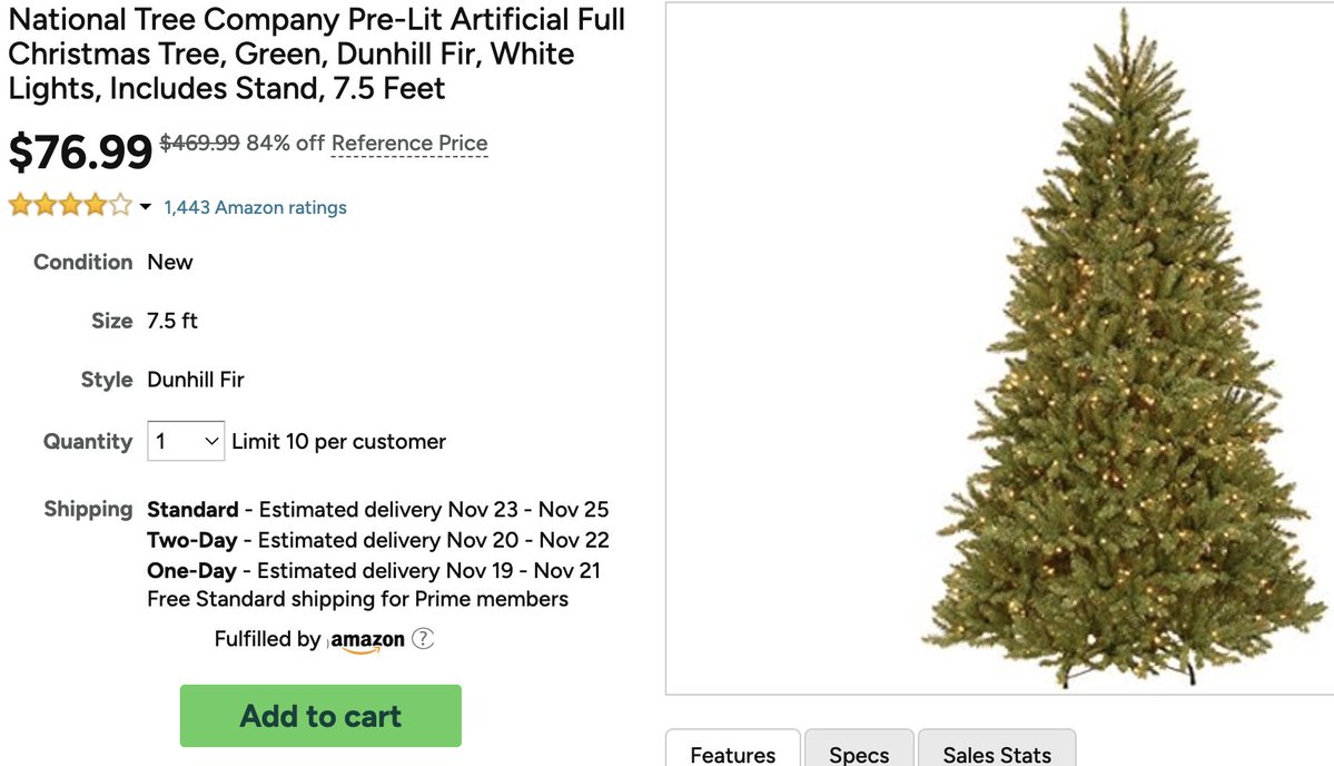 84% OFF! NATIONAL TREE COMPANY 7.5 FEET PRE-LIT CHRISTMAS TREE 

$76.99 was $469.99 #ad 

mavely.app.link/e/wLKTtuvbpYb
