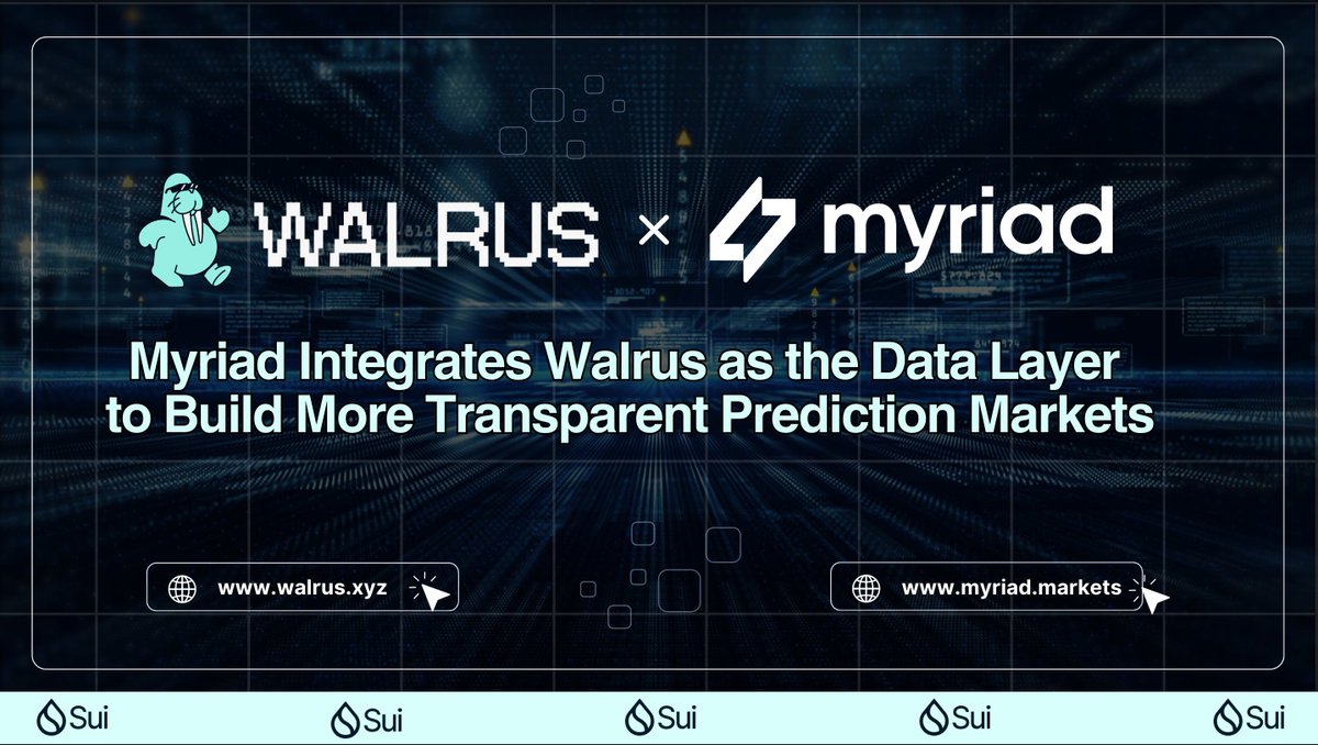 The <a href="/SuiNetwork/">Sui</a> ecosystem continues to grow in all the right directions and today brings another strong example of why data integrity matters for the future of Web3 and AI.

<a href="/MyriadMarkets/">MYRIAD</a>, the prediction market platform built by the teams behind Decrypt Media and Rug Radio, has