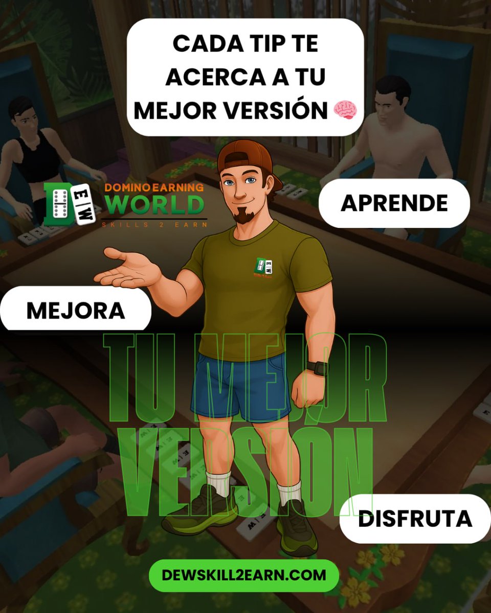 dewskill2earn's tweet photo. Cada consejo es un paso hacia tu versión más fuerte en el dominó.
En DEW compartiremos consejos prácticos para que mejores tu estrategia, fortalezcas tu concentración y disfrutes cada partida con pasión. Porque el dominó no solo se juega con fichas… ¡se juega con actitud! 💪

Each tip is a step toward your strongest version in domino.
At DEW we’ll share practical advice to help you improve your strategy, strengthen your focus, and enjoy every match with passion. Because domino isn’t just played with tiles… it’s played with attitude! 💪

#Web3gaming #juegosdemesa #gamers #domino #juegodedomino #usdt #JuegoNFT #web3 #gaming #datos #beneficios #juego