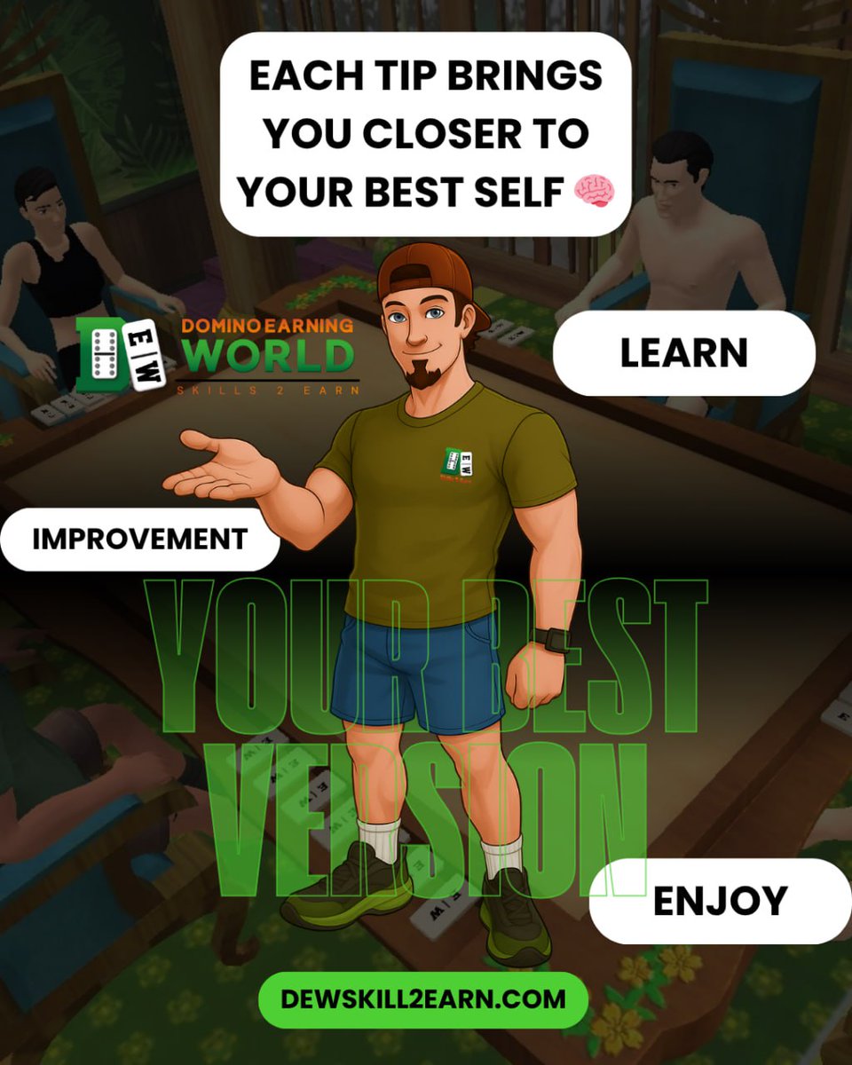 dewskill2earn's tweet photo. Cada consejo es un paso hacia tu versión más fuerte en el dominó.
En DEW compartiremos consejos prácticos para que mejores tu estrategia, fortalezcas tu concentración y disfrutes cada partida con pasión. Porque el dominó no solo se juega con fichas… ¡se juega con actitud! 💪

Each tip is a step toward your strongest version in domino.
At DEW we’ll share practical advice to help you improve your strategy, strengthen your focus, and enjoy every match with passion. Because domino isn’t just played with tiles… it’s played with attitude! 💪

#Web3gaming #juegosdemesa #gamers #domino #juegodedomino #usdt #JuegoNFT #web3 #gaming #datos #beneficios #juego