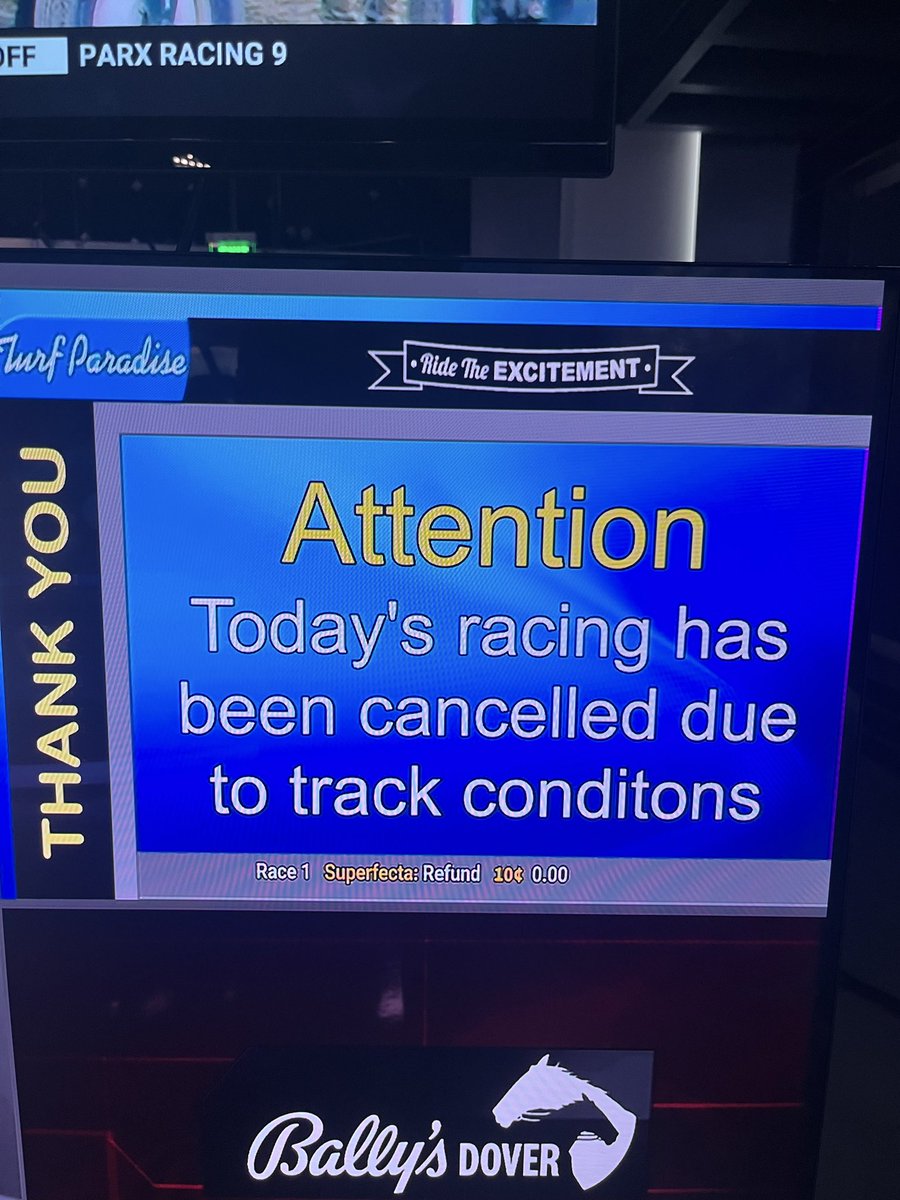 curtiskalleward's tweet image. Apparently, Turf Paradise cancelled the spell check program, too #conditions