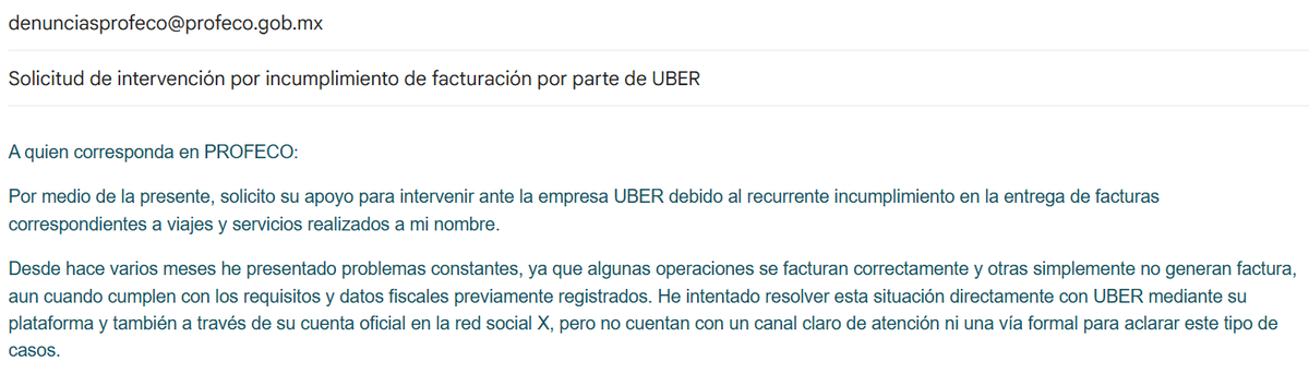 IvzaVonzai's tweet photo. @Uber_MEX @Profeco Lista y enviada la denuncia a @AtencionProfeco @Uber_MEX @Profeco en el mail viene el contexto completo. https://t.co/vxgjzizCJV