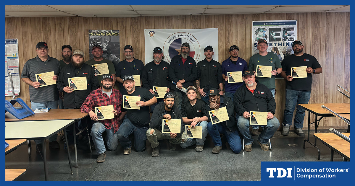 🎉Perks of being a DWC Lone Star Award recipient? Free on-site OSHA training for your team!

Kalyn-Siebert recently took advantage of this benefit, with their employees completing the OSHA 10-hour general industry course.

Learn more: bit.ly/DWC-LoneStar