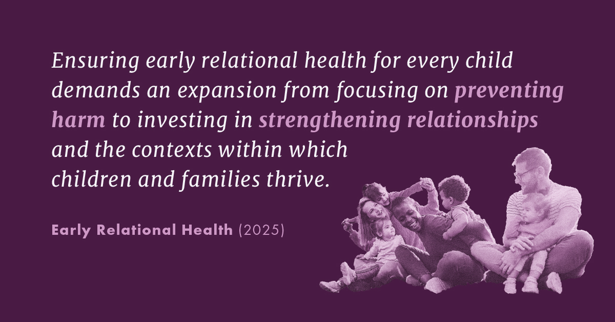 theNASEM's tweet image. Approaches to improving #EarlyRelationalHealth often focus on #RiskPrevention, but enabling positive relationships is just as important.

Our new report suggests ways to support both of these strategies within families and across communities and systems: ow.ly/gvLP50XtEwK