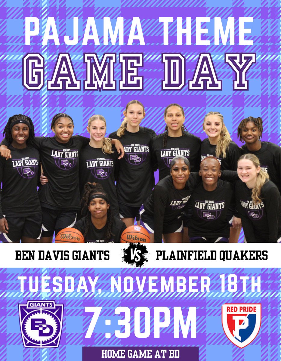 BenDavisGBB's tweet image. 🆚:PHS
⏰:6:00pm Jv| Varsity 7:30pm
📍: Ben Davis High School 
📻: Indy Giant 90.9 FM @WBDGIndy Radio - Tune in

#Believe #itsgametime #pajamas