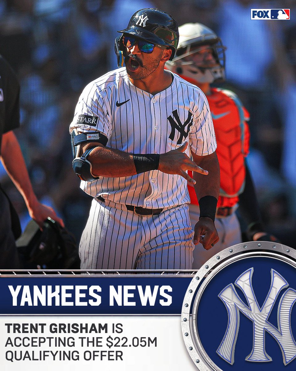 Trent Grisham is accepting the qualifying offer from the Yankees, per multiple reports 