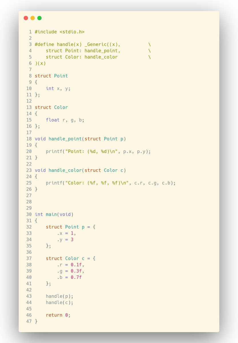 You can use _Generic for any type, so it works just fine with struct types too.

Here you can see a valid example.