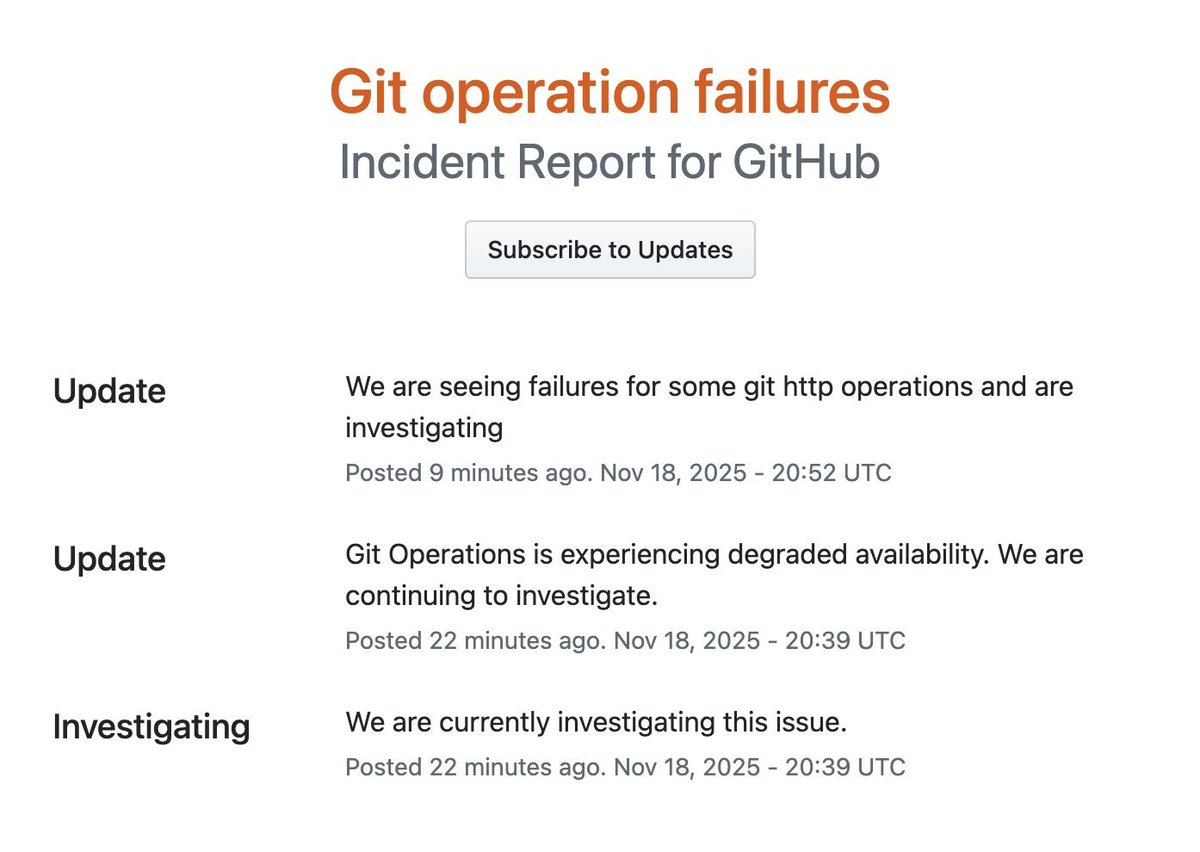 midudev's tweet image. ¡Y ahora tiene problemas GitHub! No se puede hacer push ni pull de repositorios. Menudo día llevamos hoy.