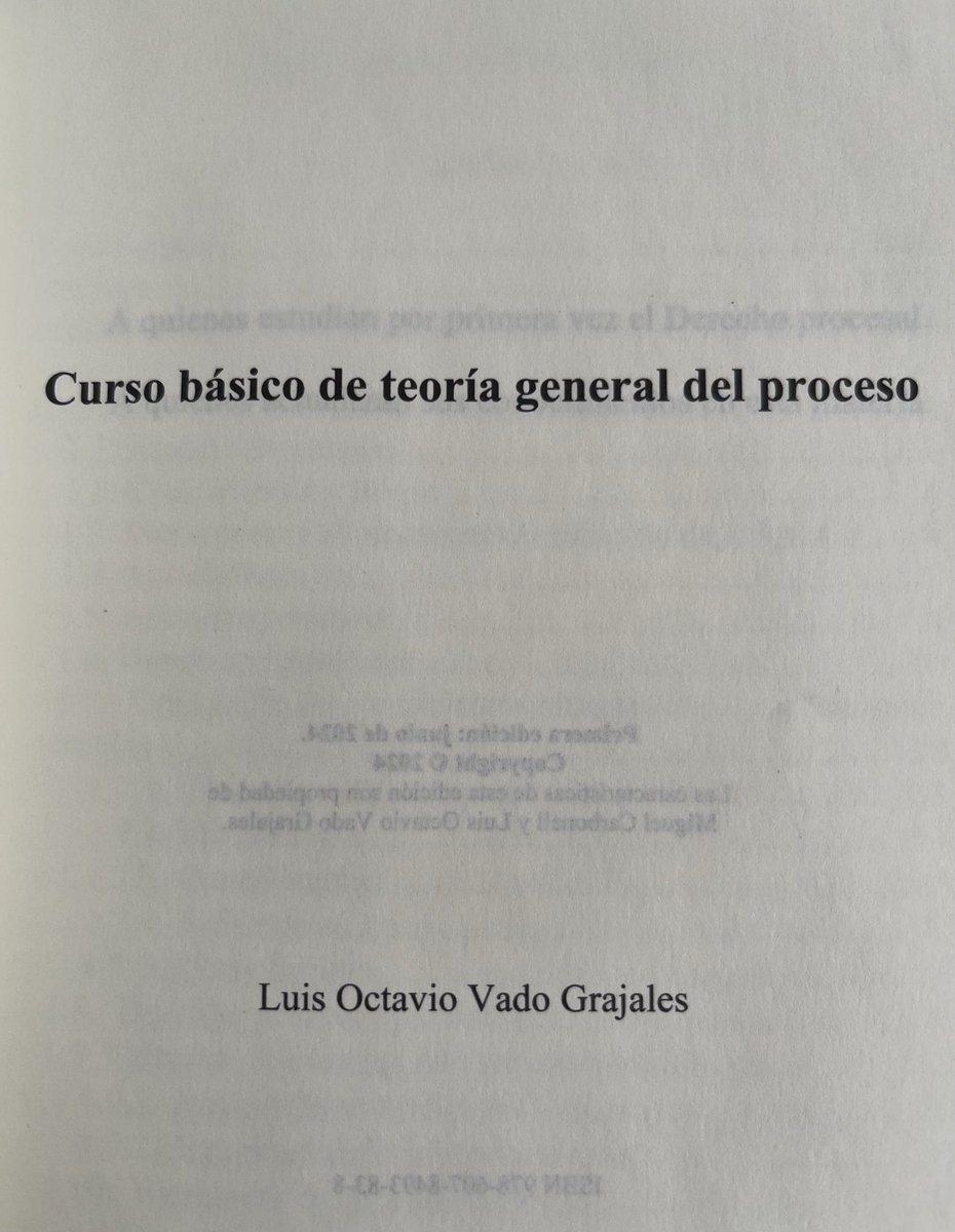 Leyendo el libro de Teoría General del Proceso de ⁦<a href="/lovadograjales/">Luis Octavio Vado Grajales</a>⁩ muy bueno para quienes quieran aprender la materia.
