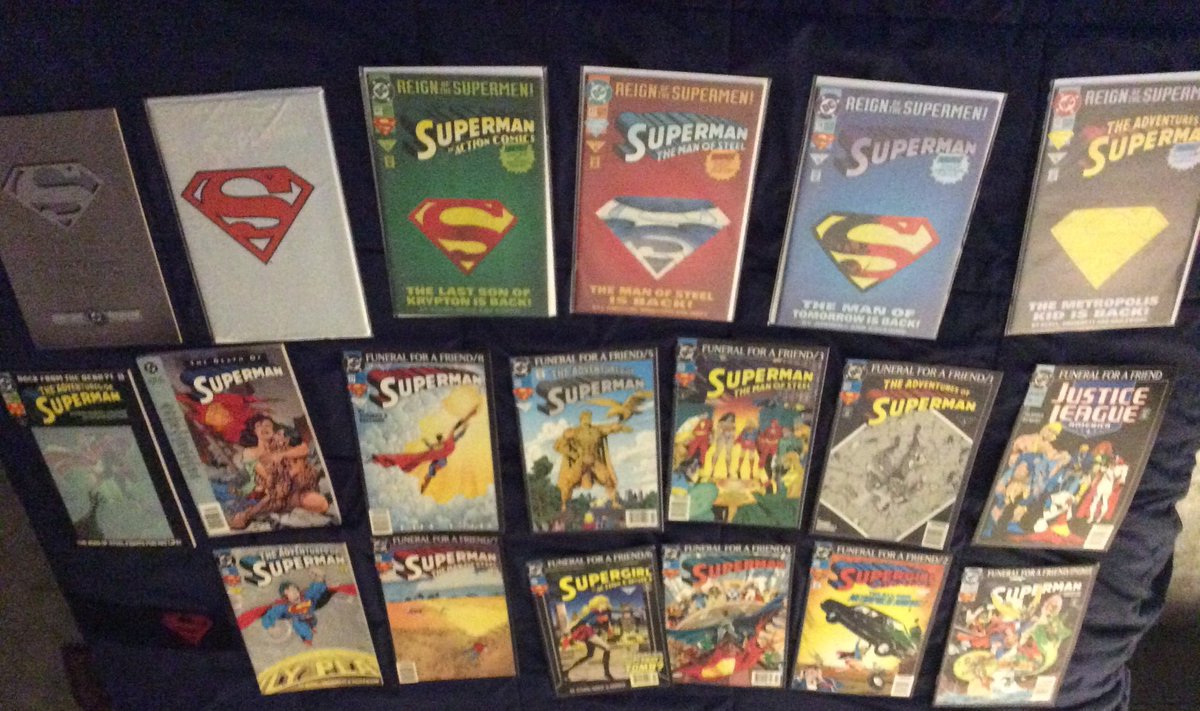 chrisgb002000's tweet photo. 33yrs ago today #Superman died in #Superman75 #TheDeathOfSuperman comic book! I remember buying the graphic novel at the #DisneyStore In #HighlandMall &amp; in July 2021 I bought the whole series (4th picture) on #Ebay @Superman https://t.co/Ezz2pwCgFj