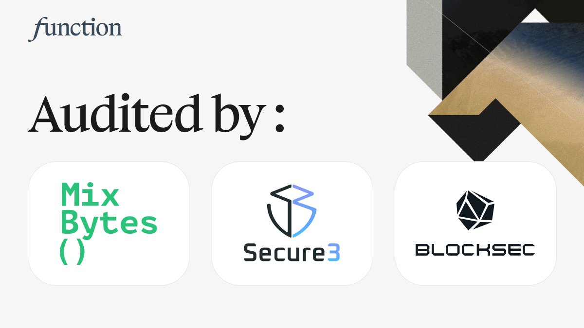 FunctionBTC's tweet image. Security and transparency sit at the core of Function.

Independent audits from @MixBytes, @secure3io, and @BlockSecTeam are now live, providing a transparent review of the systems that secure $FBTC.

Full reports: docs.fbtc.com/more/audit-rep…