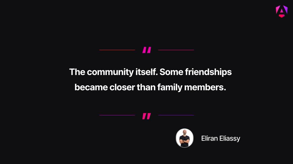 angular's tweet image. For GDE @EliranEliassy , the #Angular community is more than just code — it’s a place where deep, supportive friendships are forged. His commitment to community creates a network that is strong and dependable.

Are you ready to connect with experts who share your passion? 
If so,…
