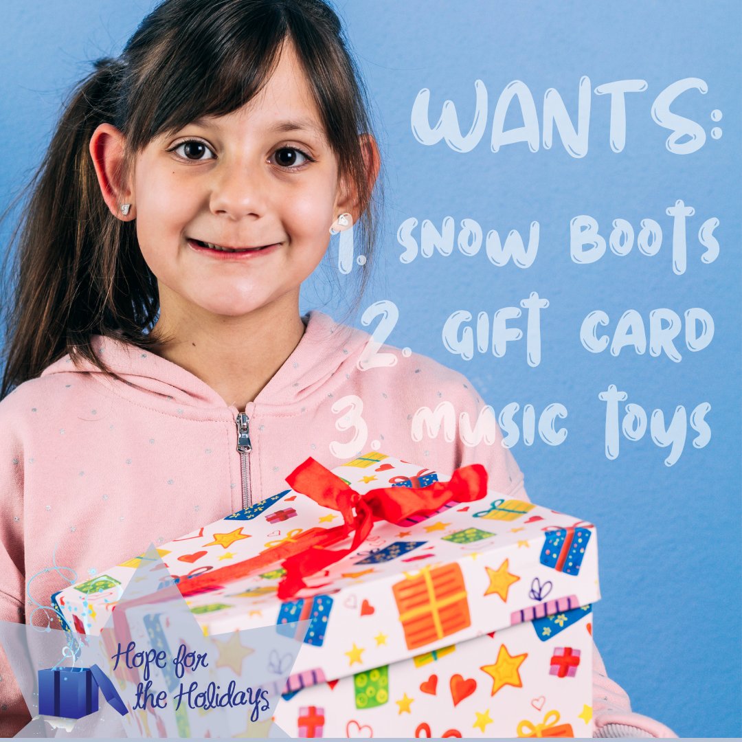 uwoftc's tweet image. Sponsors needed! We have many children needing gifts through our Hope for the Holidays program. Select a child off the list and shop for the presents on their list—sign up today at: uwotc.org/hope. ✨🎁
