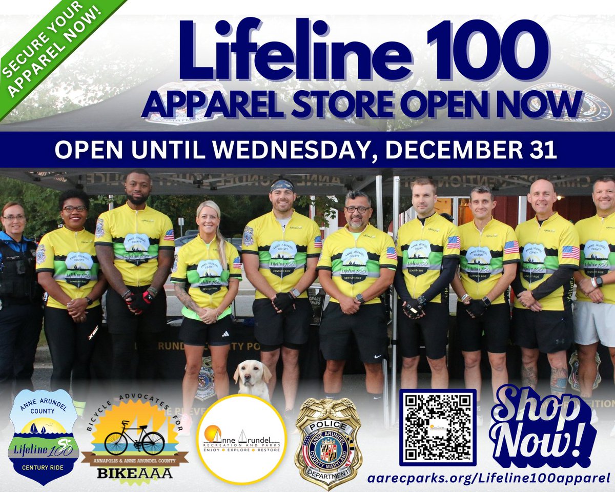 🎁 Gear Up for Good! Lifeline 100 Apparel is open! 🚴
Need the perfect gift for the cyclist in your life? Now is the time to snag your official Lifeline 100 gear!

The entire apparel store closes on December 31, 2025!
➡️ aarecparks.org/lifeline100app…