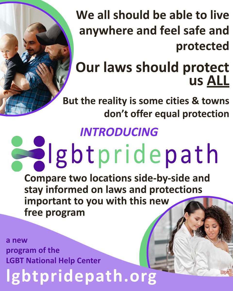 LGBTNatlHelpCtr's tweet image. lgbtpridepath.org We all should be able to live anywhere and feel safe.  Stay informed. #newprogramming from the LGBThotline.org