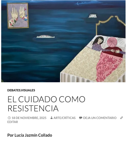 Mujeres que duermen, pero no dormidas. Lucía Collado reflexiona sobre la obra de Antonella Agesta, artista contemporánea que subvierte el canon histórico. 
👇
artecriticas.wordpress.com/2025/11/18/el-…