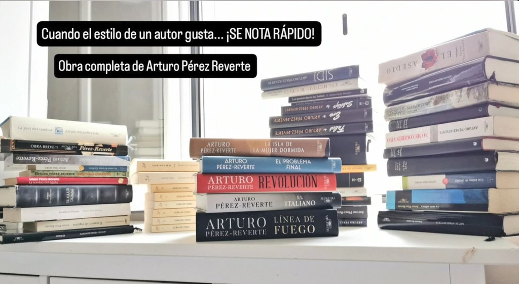 SVPPB86's tweet photo. Obra completa del maestro D. Arturo Pérez-Reverte, limpia y ordenada.

Tan solo me falta  "La cueva del cíclope: Tuiteos sobre literatura en el bar de Lola (2010-2020)" que está en formato electrónico, muy a mi pesar.
@perezreverte, ¿ Lo  sacaran en papel algún día?

Un saludo. https://t.co/g8dt42STGG