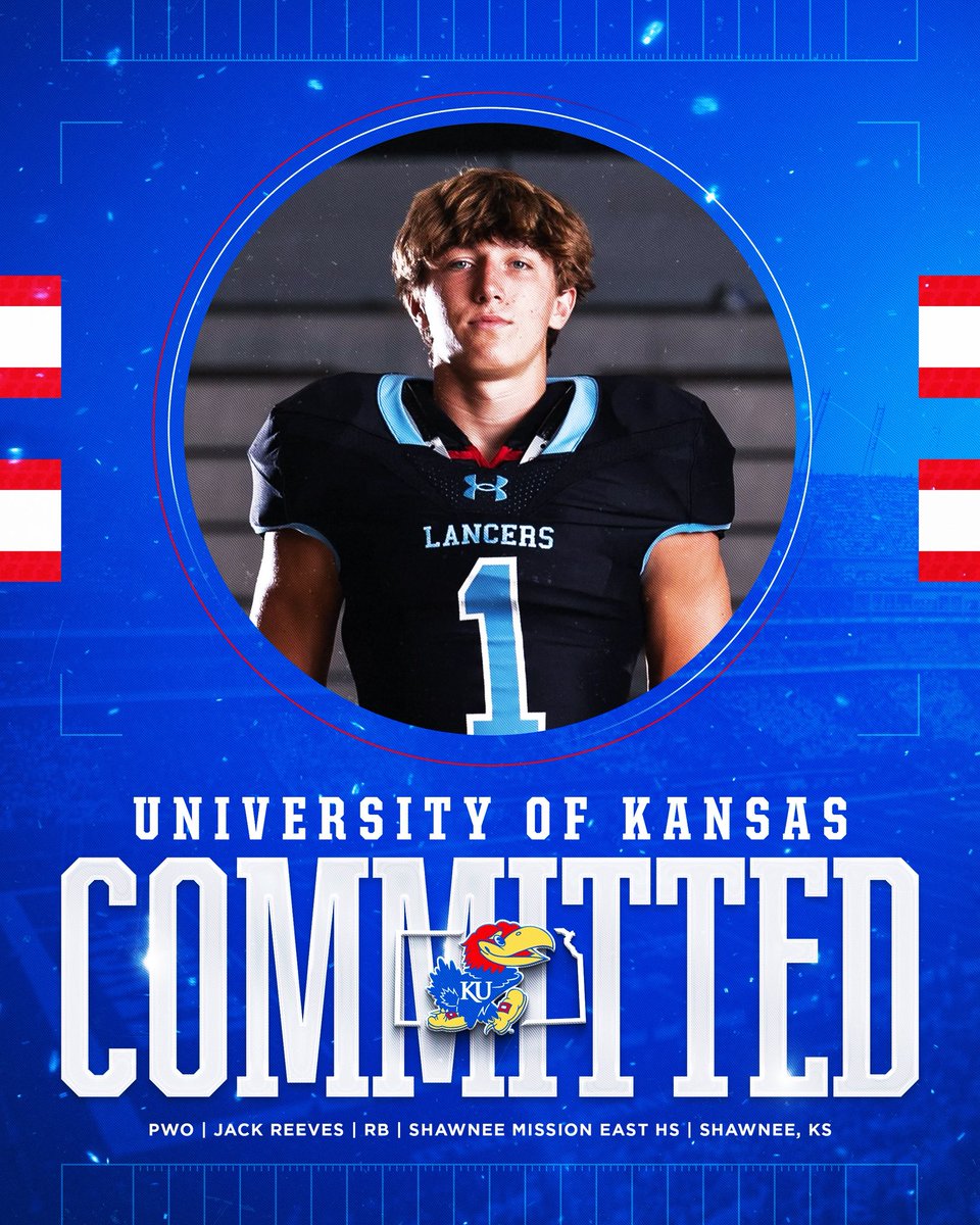 JackTReeves2026's tweet image. After a great visit and an even better conversation with @CoachWallaceKU I am very excited to announce my commitment to @KU_Football! RCJH!!!
@CoachBVignery @BillyBonneau @CoachLeipold @jeremycrabtree @SMEastFootball @M_Simoneau