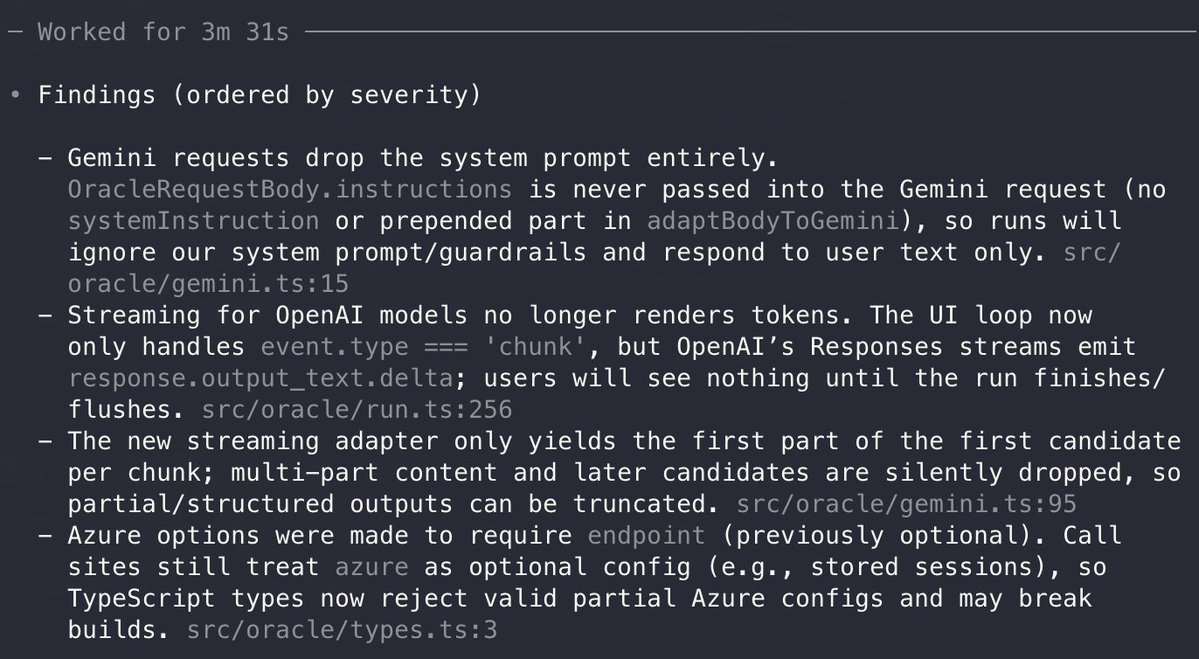 steipete's tweet image. It messed up integrating itself and broke existing features. So far I&apos;m not convinced.