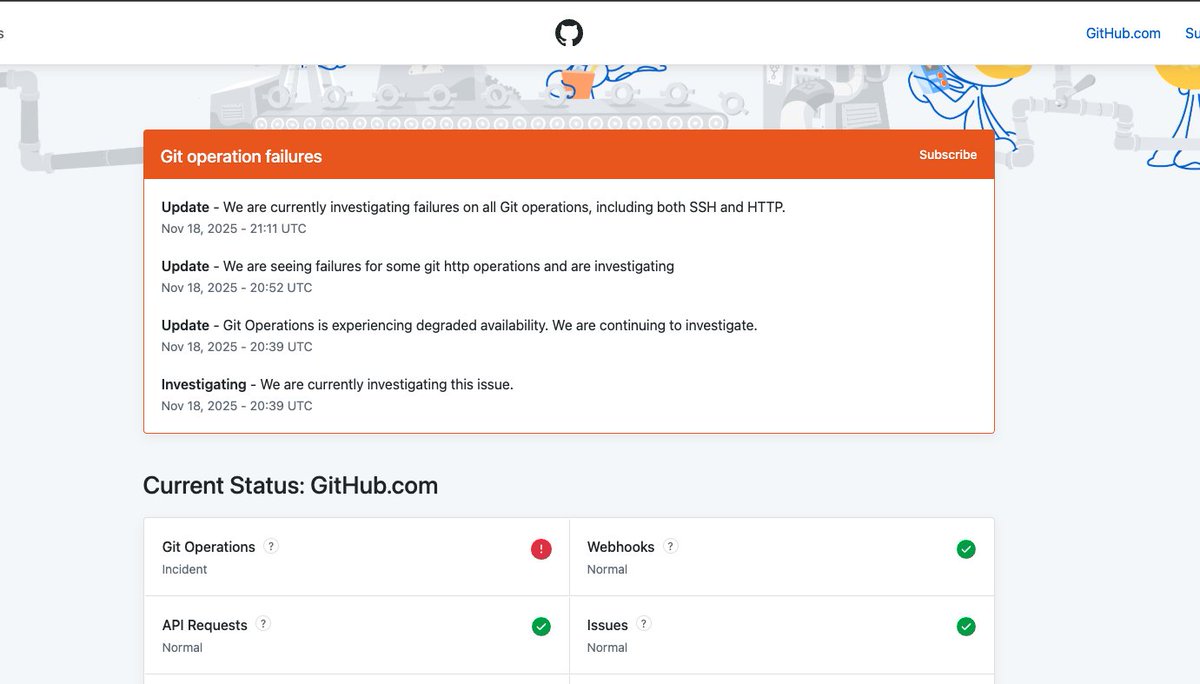 jaredctate's tweet image. Hey @github GIT operations are completely down for me. I cannot pull, fetch or commit to any of my GitHub repos. What&apos;s going on? #GitHubDown #GitHub githubstatus.com