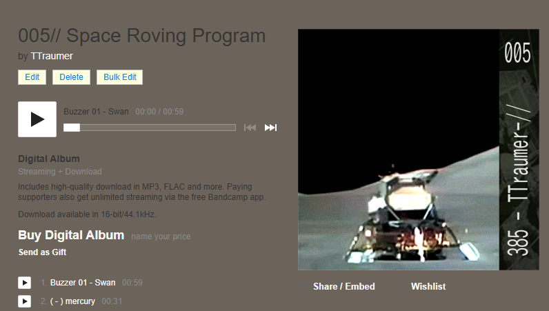 ttraumer0's tweet image. new release! 005// Space Roving Program
i would be happy if u check it out ❤🛰

ttraumer.bandcamp.com/album/005-spac…

Genres:
Spoken Word, Drone, Audio Documentary
Sound Collage, Lectures, Interview, Dark Ambient, Radio Broadcast Recordings, Space Ambient