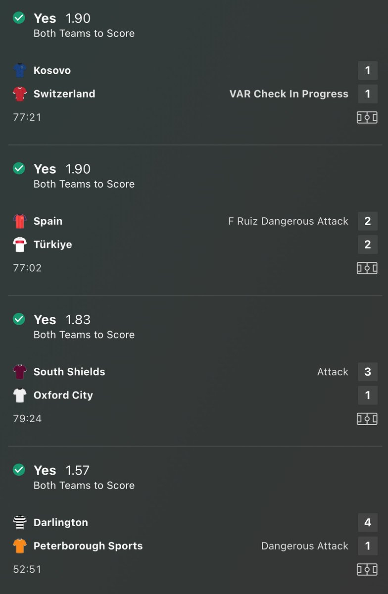BOOOOOOOOOMM  TUESDAY ACCA ✅✅✅✅

4 Fold acca  🤩🤩

10.05 ✅✅✅✅

Free telegram channel for more accas &amp; inplays 👇👇👇

t.me/+lkbD7t4knFYzN…
t.me/+lkbD7t4knFYzN…