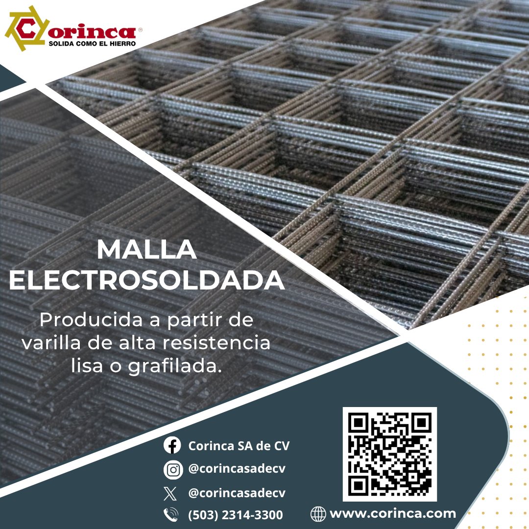 corincasadecv's tweet photo. La malla electrosoldada es producida a partir de varilla de alta resistencia, se utiliza como complemento al refuerzo de acero de diferentes elementos en la construcción.

Ingresa a nuestra página web: https://t.co/7ScYymjKLj y conoce mas sobre nuestro producto.
#calidadcorinca https://t.co/FVlB3l9fmJ