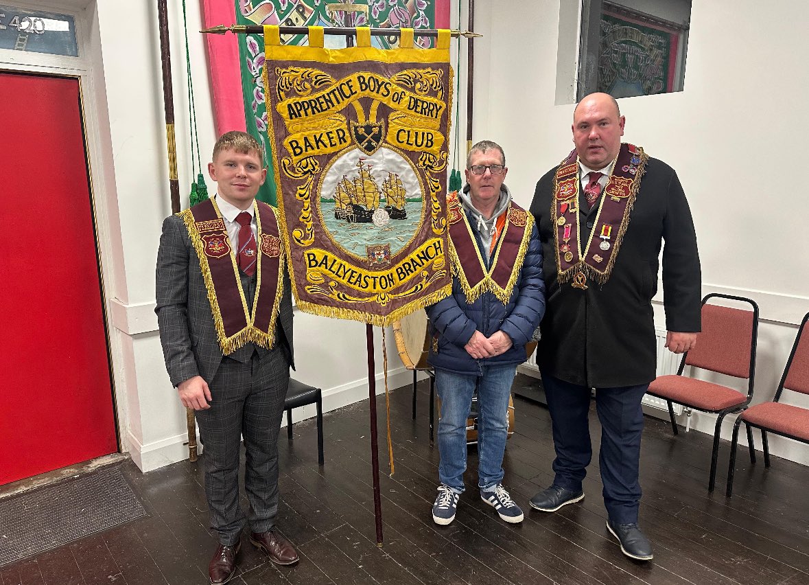 SWilsonUUP's tweet photo. Delighted to have been installed as Worthy President of Ballyeaston Apprentice Boys of Derry Baker Club this evening 🤝🏻

VVV 🇬🇧 https://t.co/fQAVrdENSO
