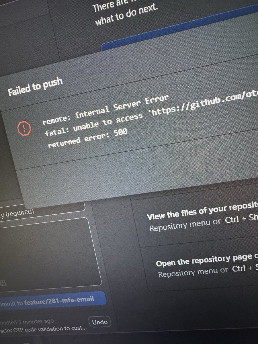 ehvenga's tweet image. GitHub being down never crossed my mind. Nice work vibe coding. 👍🏼