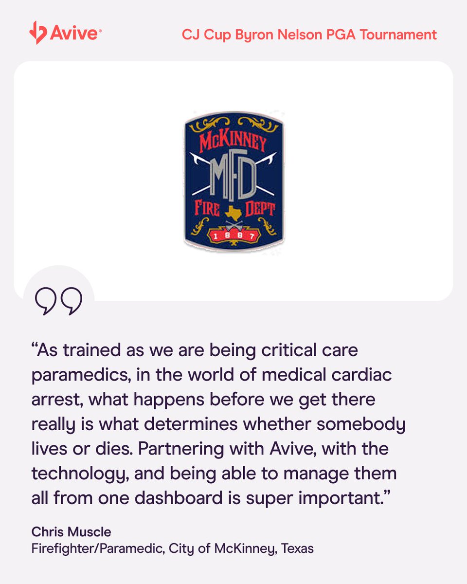 AviveSolutions's tweet image. With 35,000+ daily attendees, the Byron Nelson PGA TOUR confronted significant public health risks. McKinney, TX sought to implement a strong emergency response plan. In support of this effort, the Salesmanship Club Of Dallas donated 20 Avive Connect AEDs. avive.life/customer-stori…