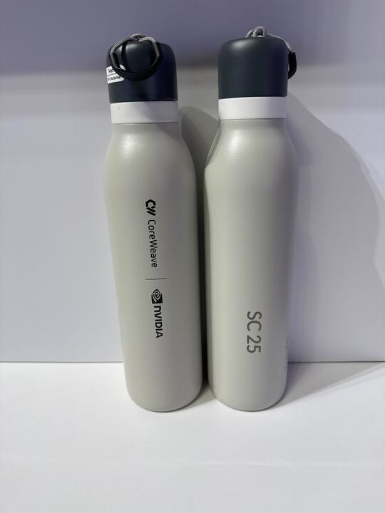 CoreWeave's tweet image. SuperComputing is officially underway! Stop by booth #6039 to see how CoreWeave is powering the next era of AI-driven, high-performance computing.

P.S. don&apos;t forget to grab an @nvidia x @CoreWeave water bottle 😊
#SC25 #Supercomputing #AI #HPC #CoreWeave