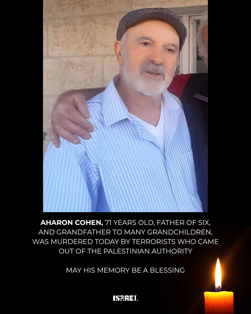 We are devastated by the brutal terror attack at the Gush Etzion Junction, where Aharon Cohen (71), one of the longtime residents of Kiryat Arba, was murdered.
The Palestinian attackers attempted to run people over before stabbing Aharon to death and injuring others.

We strongly