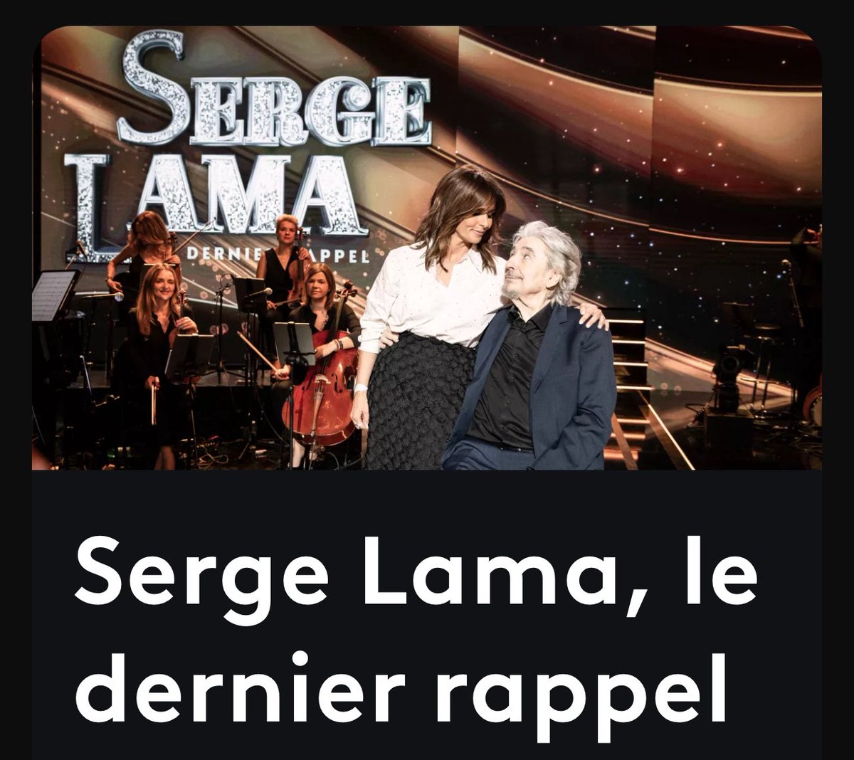 SergeLama's tweet image. À NE PAS MANQUER !!!
"SERGE LAMA, LE DERNIER RAPPEL", vendredi 21 novembre, à 21h10 sur France 3 !!!